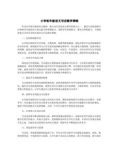 小学低年级语文写话教学策略