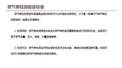 燃气表检测报告标准