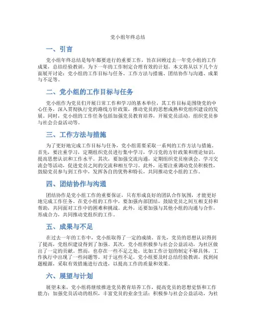 党小组年终总结公安