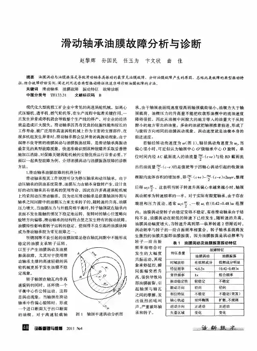 滑动轴承油膜故障分析与诊断
