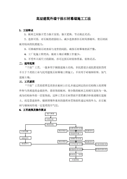 （外墙干挂石材）幕墙施工工法