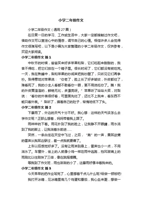 小学二年级作文（通用27篇）