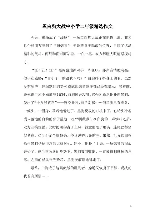 黑白狗大战中小学二年级精选作文