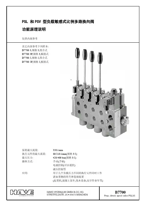 德国哈威PSL和PSV型负载敏感式比例多路换向阀