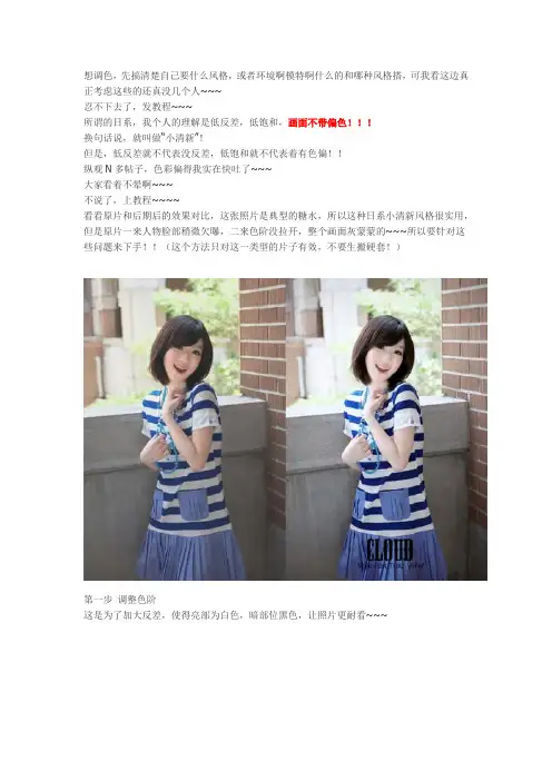 日系小清新风格调色教程