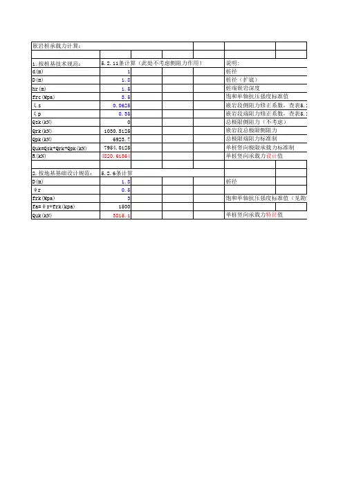 嵌岩桩承载力