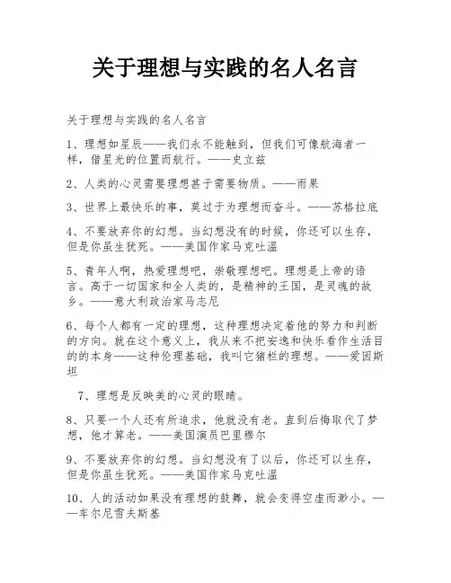 关于理想与实践的名人名言