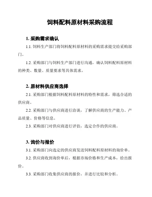 饲料配料原材料采购流程