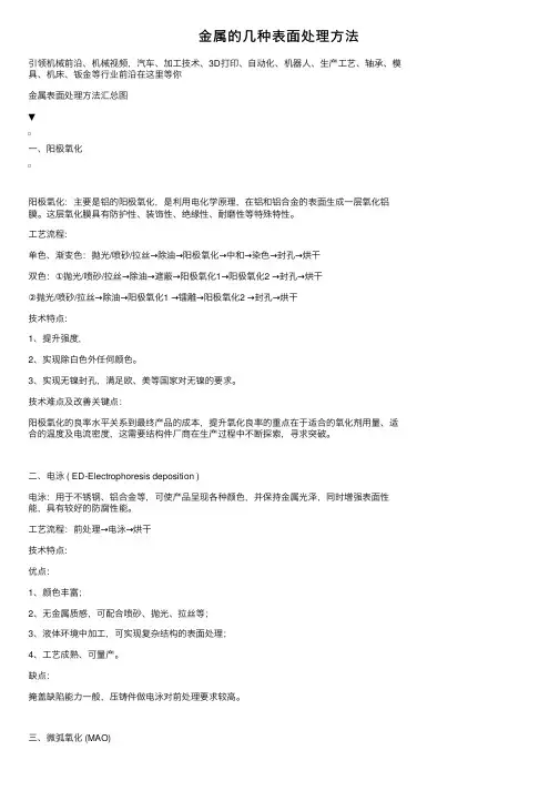 金属的几种表面处理方法