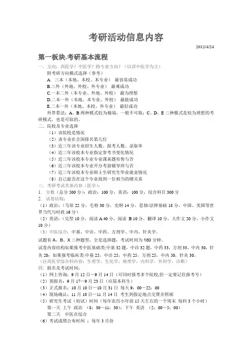 中医 [中西医] 考研 流程 方法