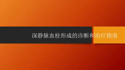 深静脉血栓诊断与治疗指南