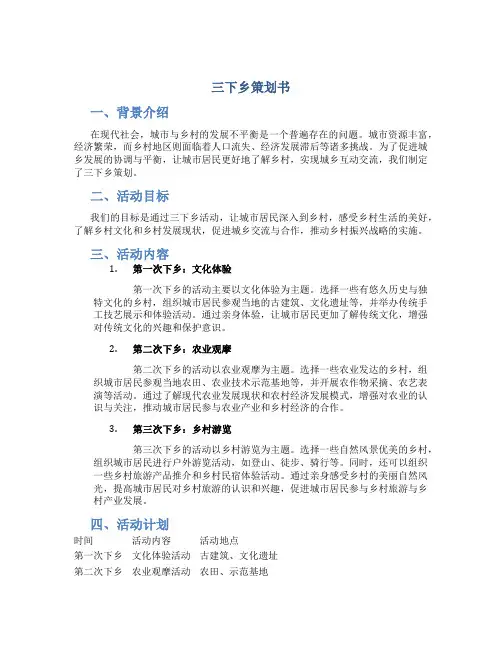三下乡策划书