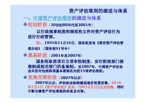 资产评估准则的演进与体系