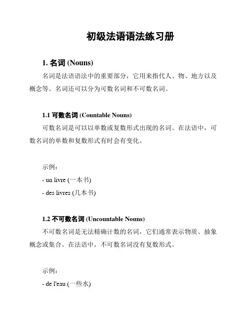 初级法语语法练习册