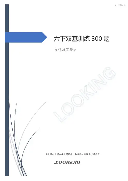 方程与不等式训练300题(学生版)