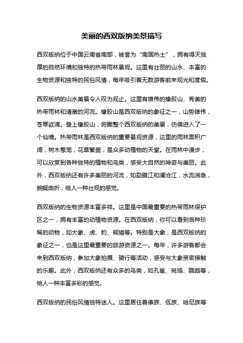 美丽的西双版纳美景描写