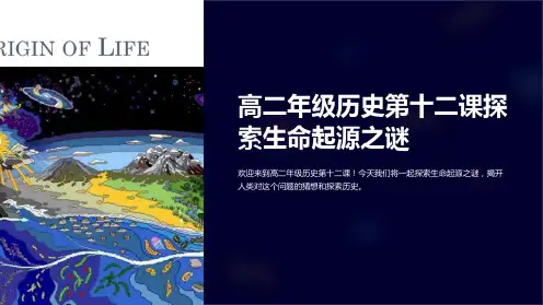高二年级历史第十二课探索生命起源之谜课件