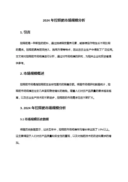 2024年控释肥市场规模分析