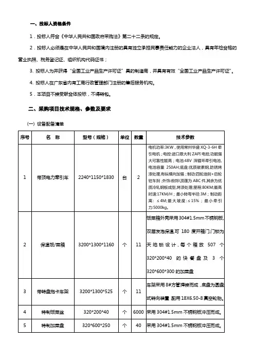 一、投标人资格条件