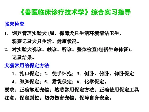 《兽医临床诊疗技术学》综合实习指导