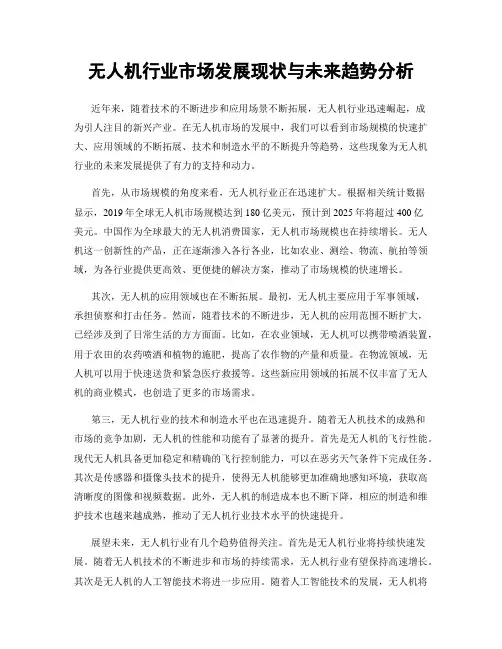 无人机行业市场发展现状与未来趋势分析
