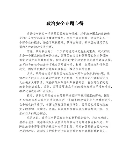 政治安全专题心得