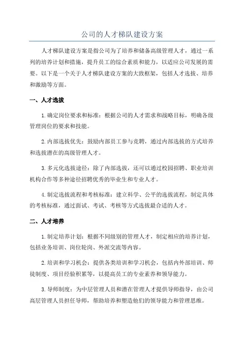 公司的人才梯队建设方案