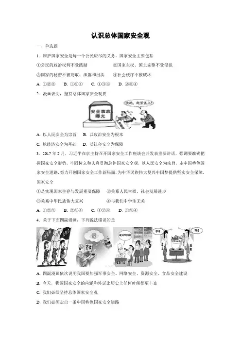 课时作业1：9.1 认识总体国家安全观