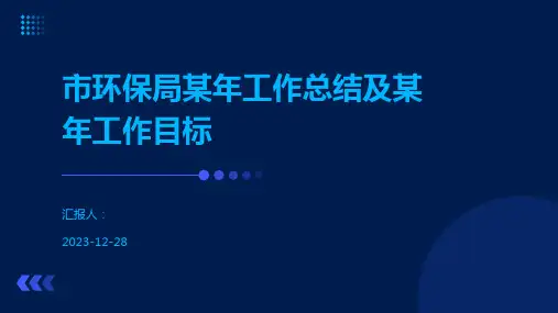 市环保局某年工作总结及某年工作目标