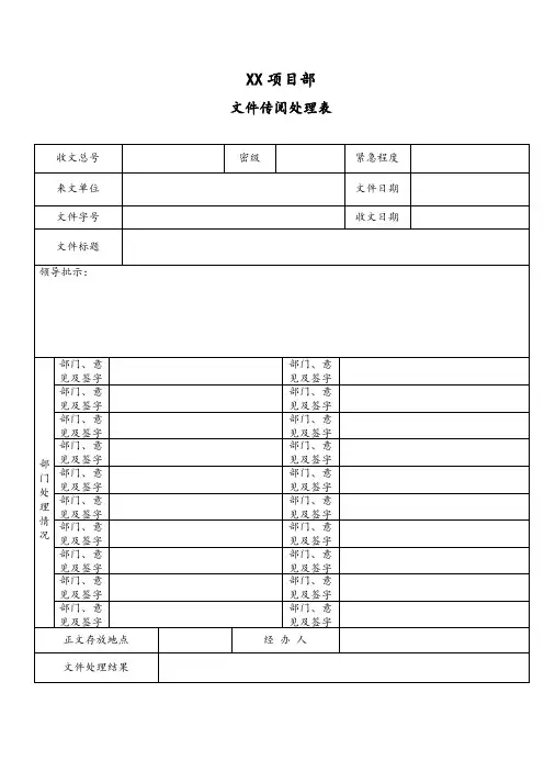 文件传阅处理表