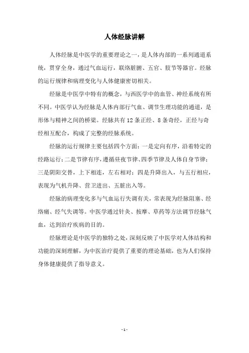 人体经脉讲解