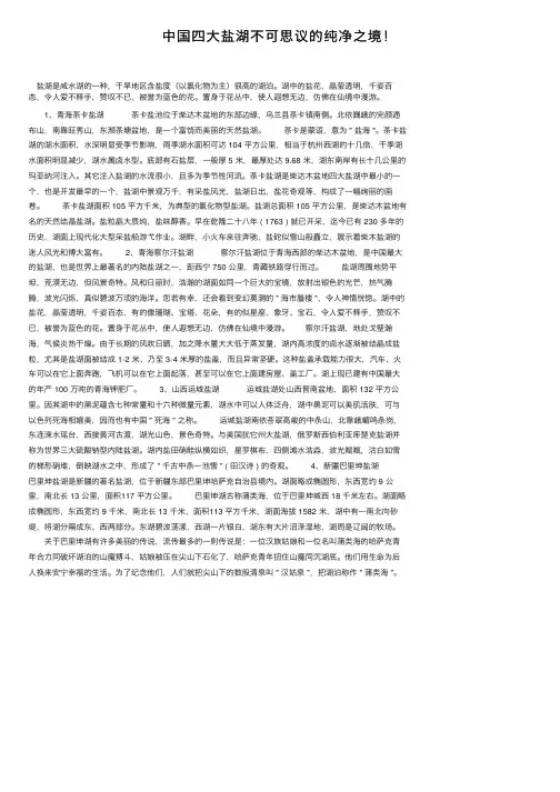 中国四大盐湖不可思议的纯净之境！