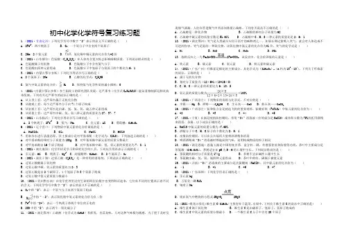 2024年中考化学复习---化学符号练习题