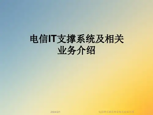 电信IT支撑系统及相关业务介绍