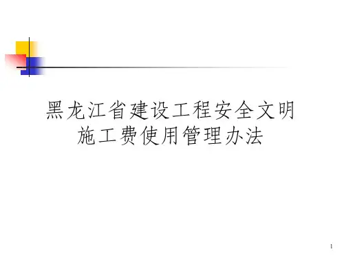 安全文明施工费使用管理办法
