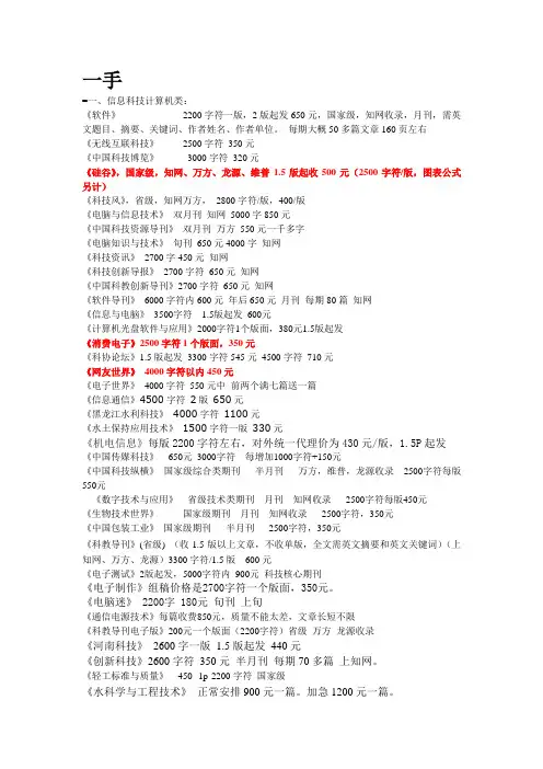 期刊目录word版