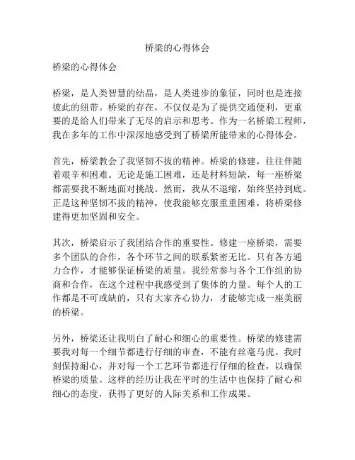 桥梁的心得体会