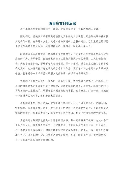 秦皇岛首钢观后感