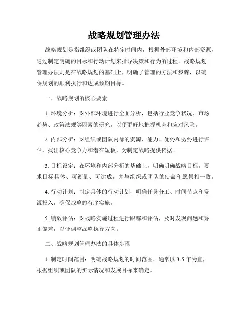 战略规划管理办法
