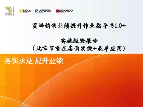 小蜜蜂瓷砖(店面实战+表单)销售业绩提升作业指导书1.0+