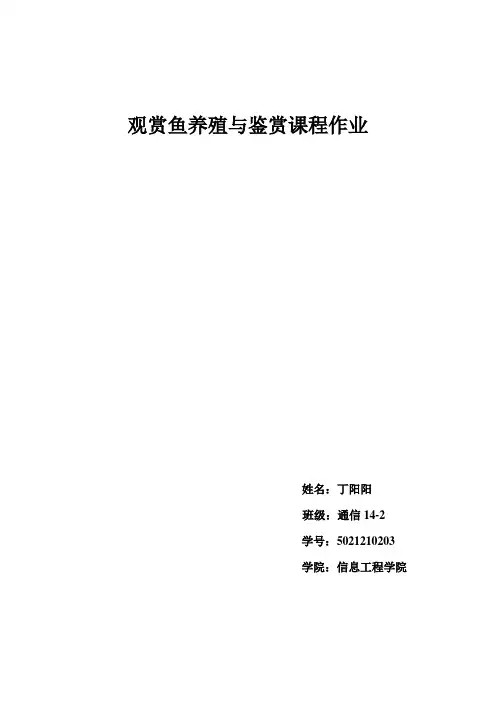 热带观赏鱼养殖与鉴赏课程论文