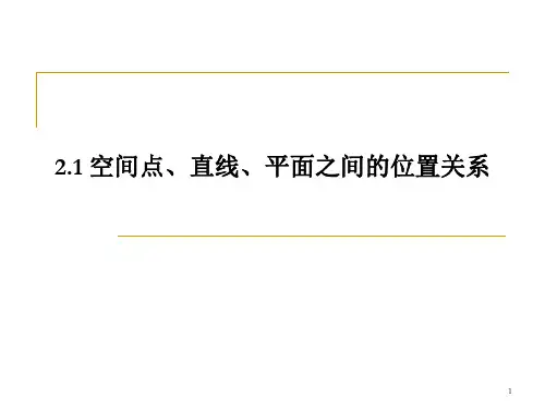 空间点线面的位置关系ppt课件