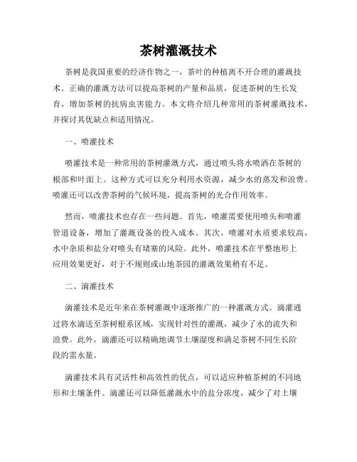 茶树灌溉技术