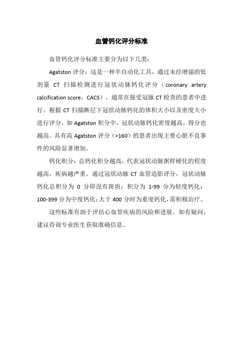 血管钙化评分标准