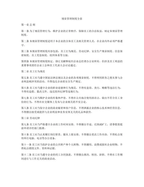 规章管理制度全套