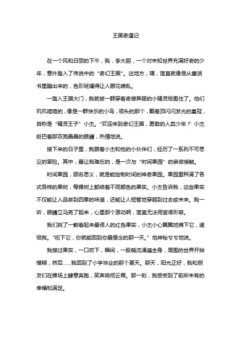 王国奇遇记作文