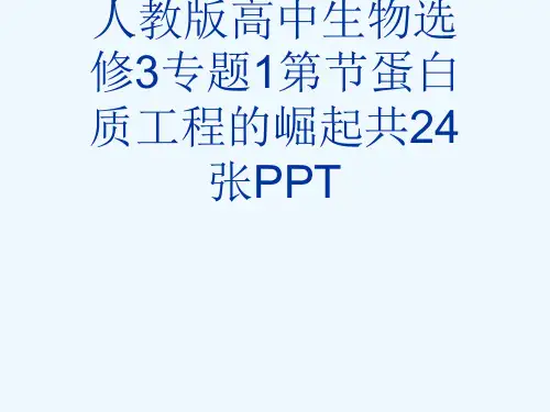 人教版高中生物选修3专题1第节蛋白质工程的崛起共24张PPT[可修改版ppt]