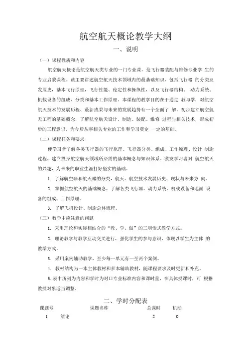 《航空航天概论》教学大纲.doc