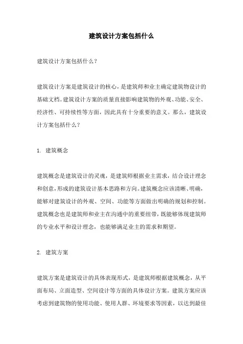 建筑设计方案包括什么