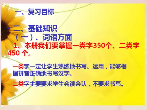 二年级上册语文复习要点完美版ppt课件